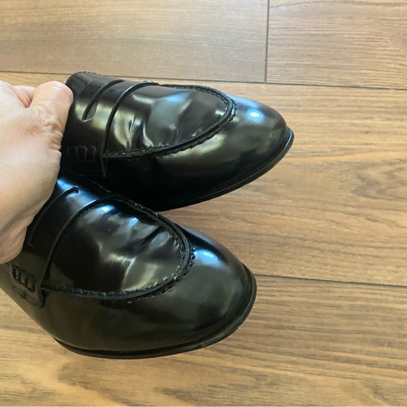 J.CREW Academy Penny Loafers Black Leather Size 7.5 Item J8501 - Picture 5 of 12